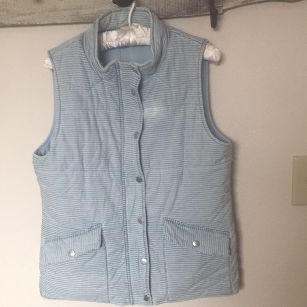 Ladies Skies Are Blue Quilted Blue Vest